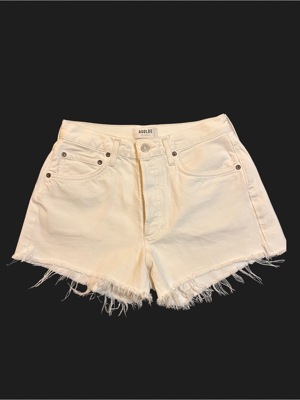 AGOLDE white jean shorts